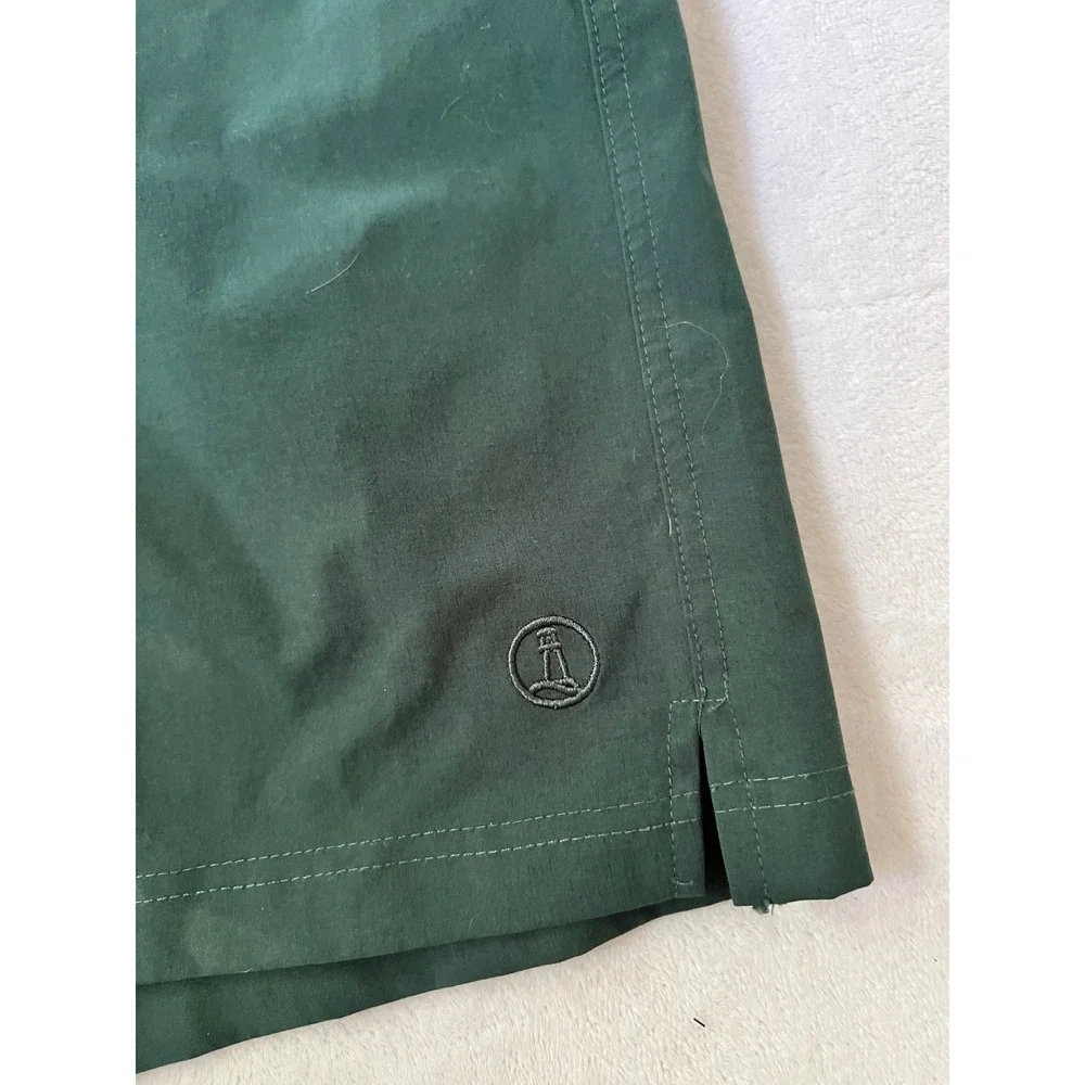 Lands End Swim Trunks Forest Green Elastic Waist Drawstring XL
